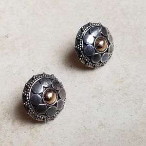 925 silver and gold post earring